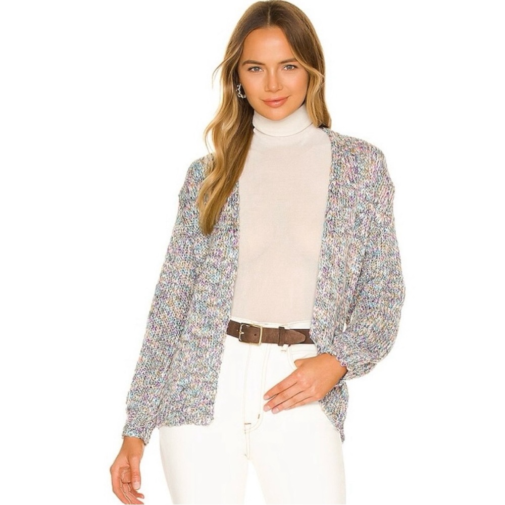 NWT Lovers And Friends Chunky Mindy Cardigan OPEN‎ FRONT RAINBOW SIZE S sweater